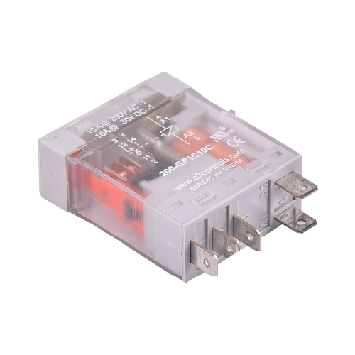 Square Base 1 Pole Relay with Blade Terminals (PN: 200-GP1C10C)