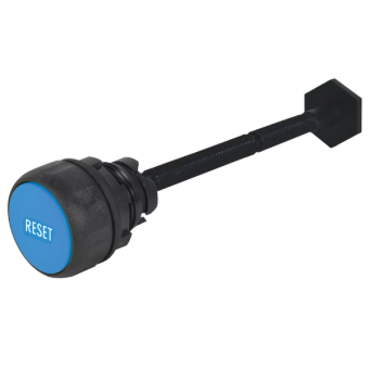 22mm IEC Reset Push Button with Blue Flush Cap and Plastic Rod