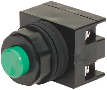 Push button momentary 22mm 1NO 400V 10A normally open green - Cablematic
