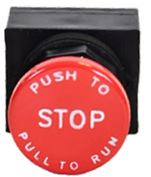 22mm NEMA E-Stop Button with cap markings