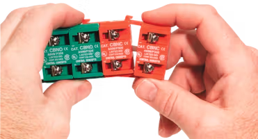 Bloques de contacto Snap-On de 30 mm para un fácil montaje