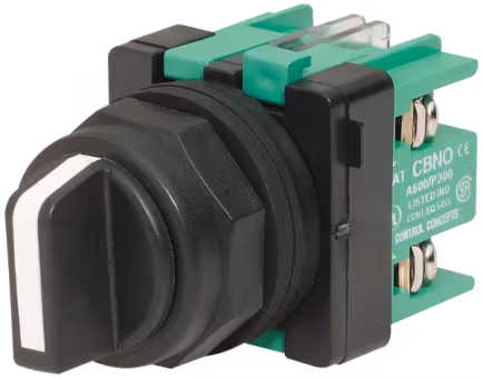 30mm Non-Illuminated Selector Switch with Standard Handle White