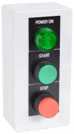 Polycarbonate 3-Position Start/Stop Station with 22mm IEC Pilot Devices