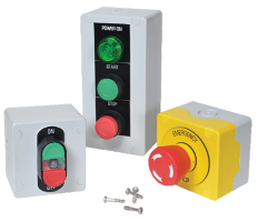 Estaciones de control en policarbonato con dispositivos piloto IEC de 22mm