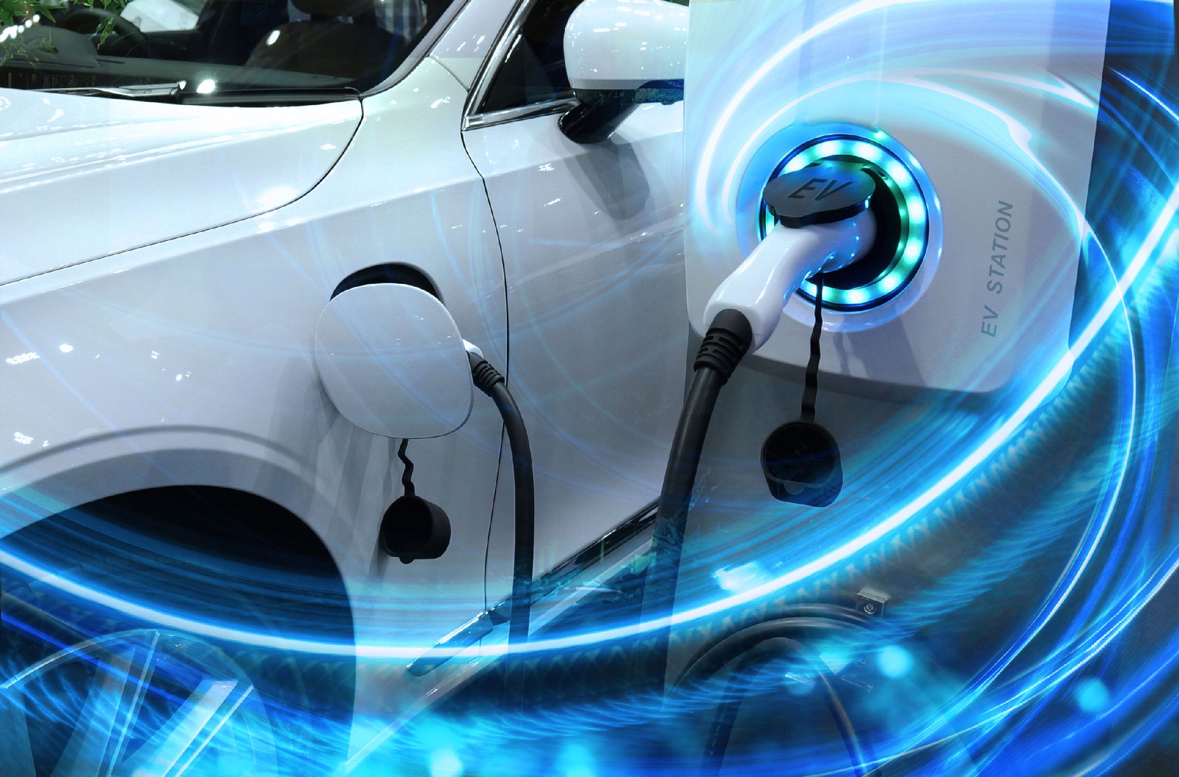 Electric Vehicle at charging station