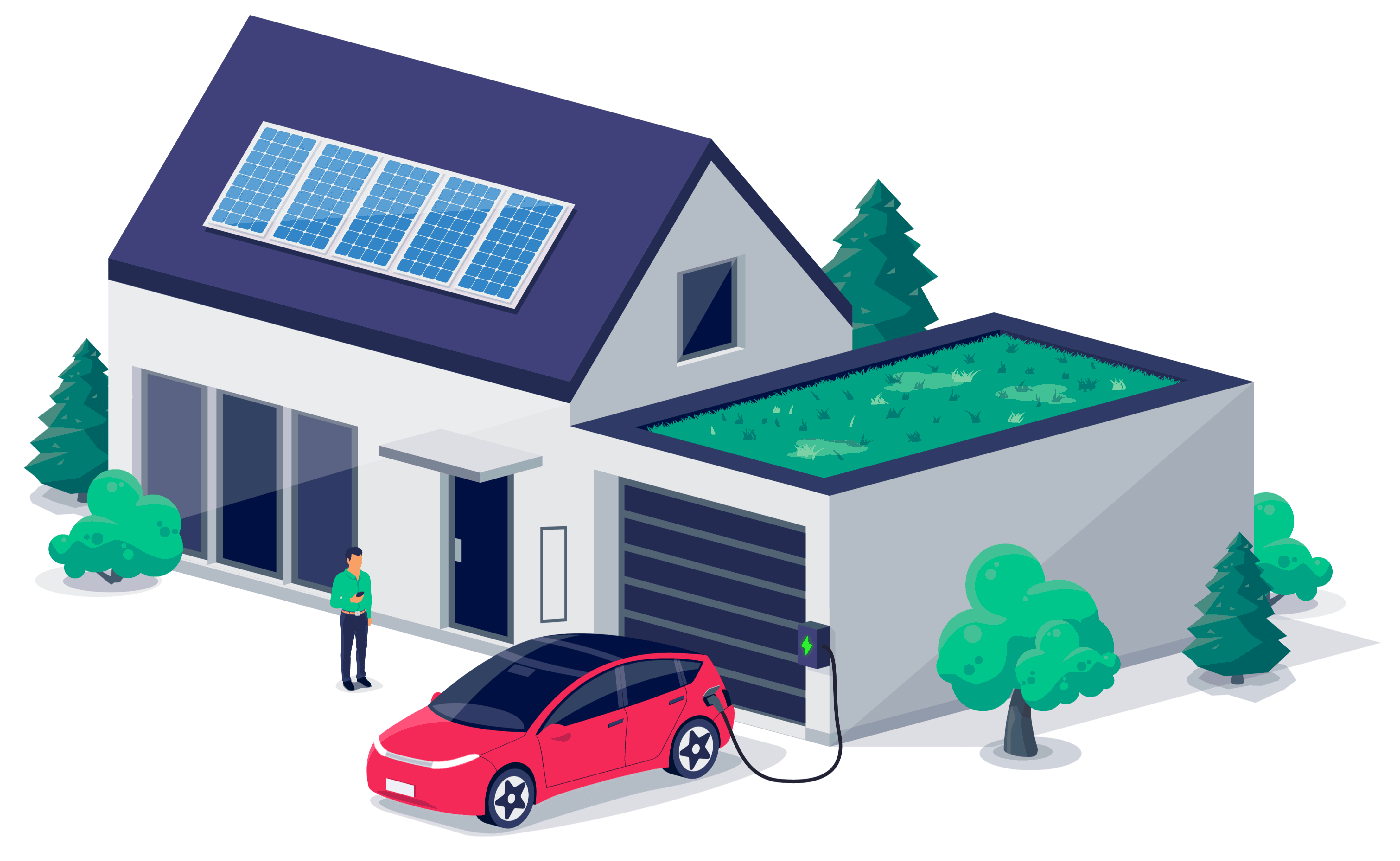 Electric car at home charging