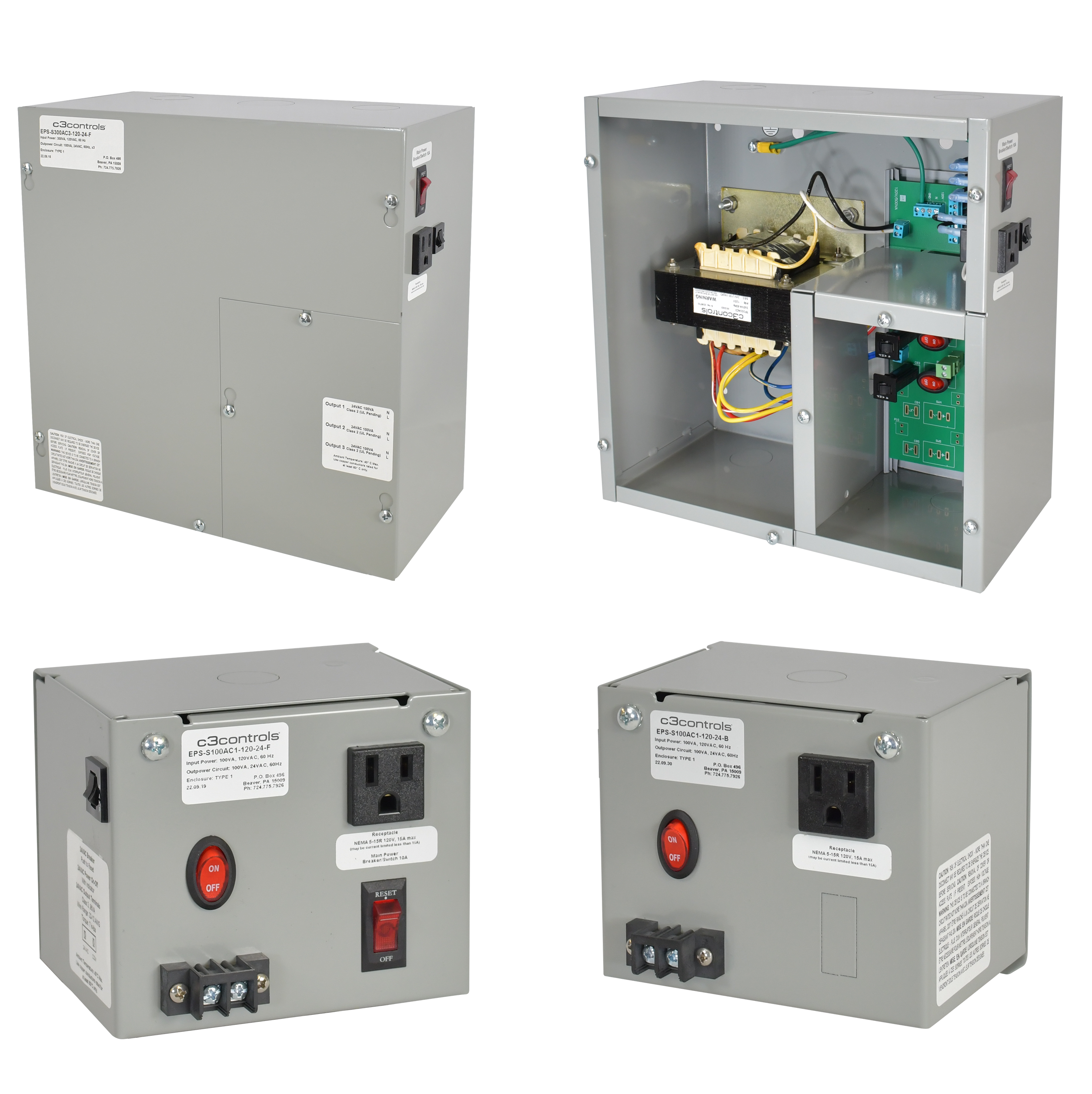 Buy Enclosed Power Supplies EPS-S100AC1-120-24-F - c3controls, image size:2511x2516