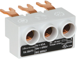 Terminal de alimentación para utilizar con disyuntores de protección de motores IEC