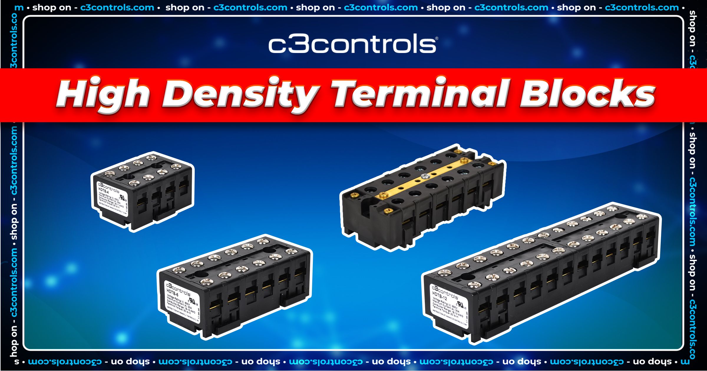 High Density Terminal Blocks (HDTB) with 4, 6, and 12 Circuit Options