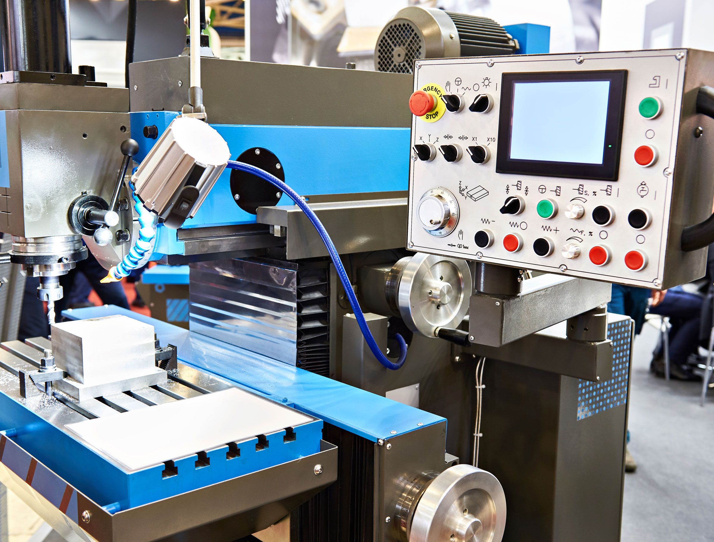 Machine with control panel