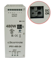 Industrial Power Supply, 480W with DC OK Relay Contacts