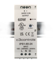 Industrial Power Supply installed on DIN Rail