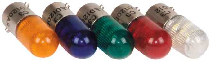 Lámparas LED para utilizar con dispositivos piloto iluminados.