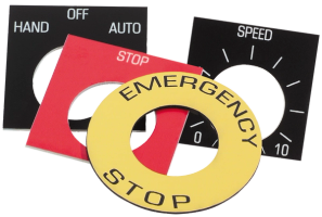  Placas de Leyenda para usar con dispositivos piloto NEMA de 22 mm