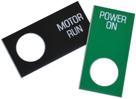 Placas de inscripción para utilizar con luces piloto de 16mm