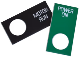 Placas de inscripción para utilizar con luces piloto de 16mm o de 13mm
