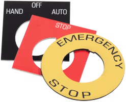 Placas de inscripción para utilizar con dispositivos piloto de 30mm