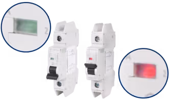 Miniature Circuit Breakers with color coded status indications