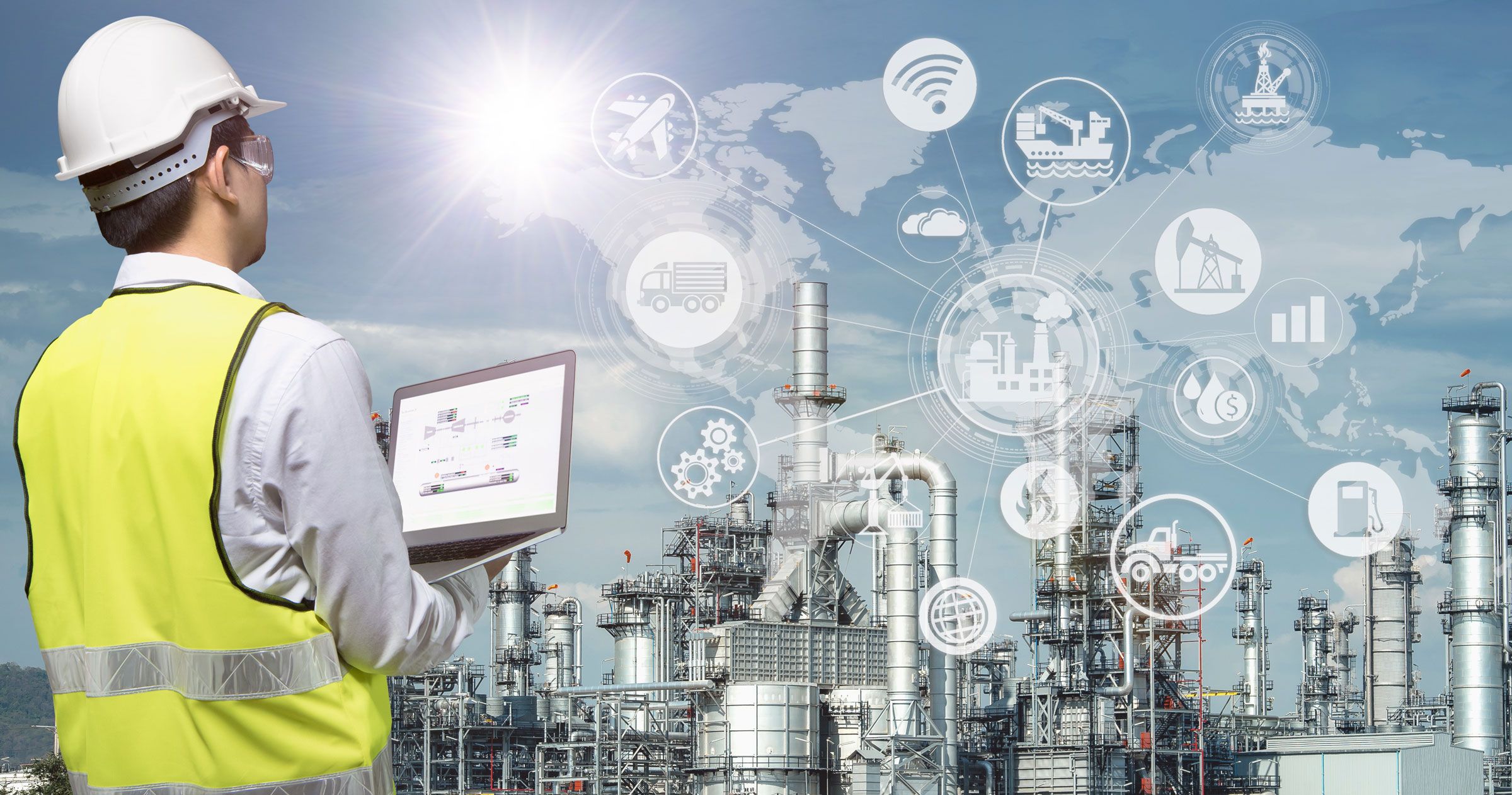 Industry 4.0 of oil and gas refining process of refinery plant