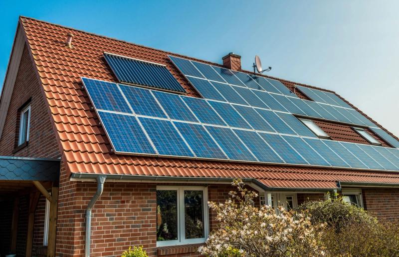 Solar panel on roof