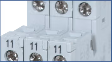 Relé de bloque de terminales con terminales de tornillo cautivo IP20