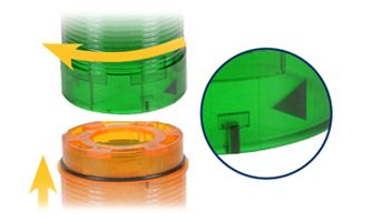 Módulos de luces led de columnas luminosas con flechas de marcado para un montaje sencillo. 