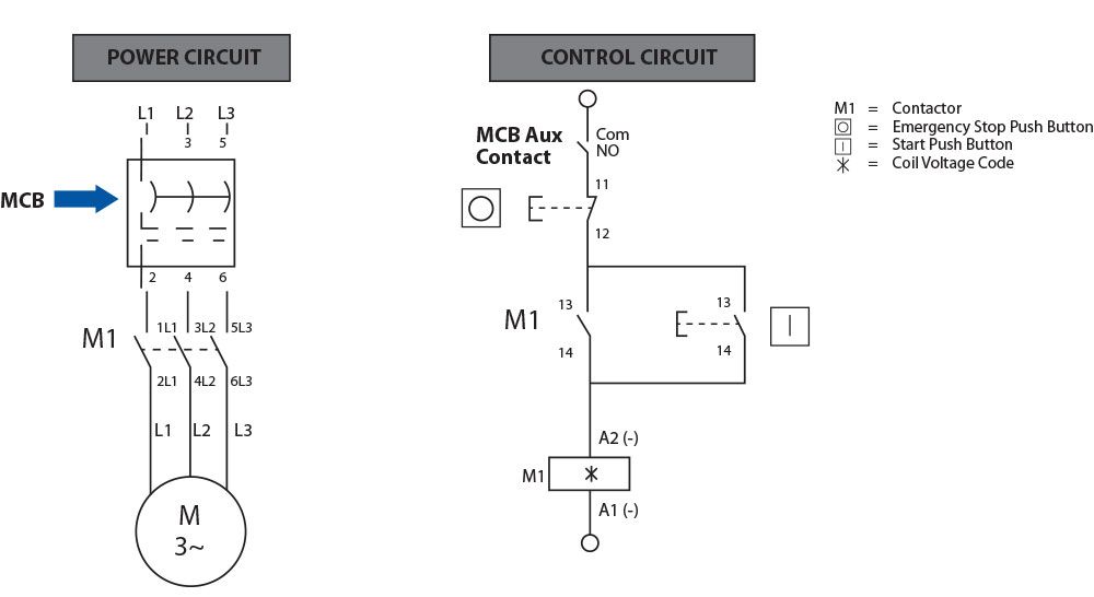 control circuit auxiliary contact with miniature circuit breaker