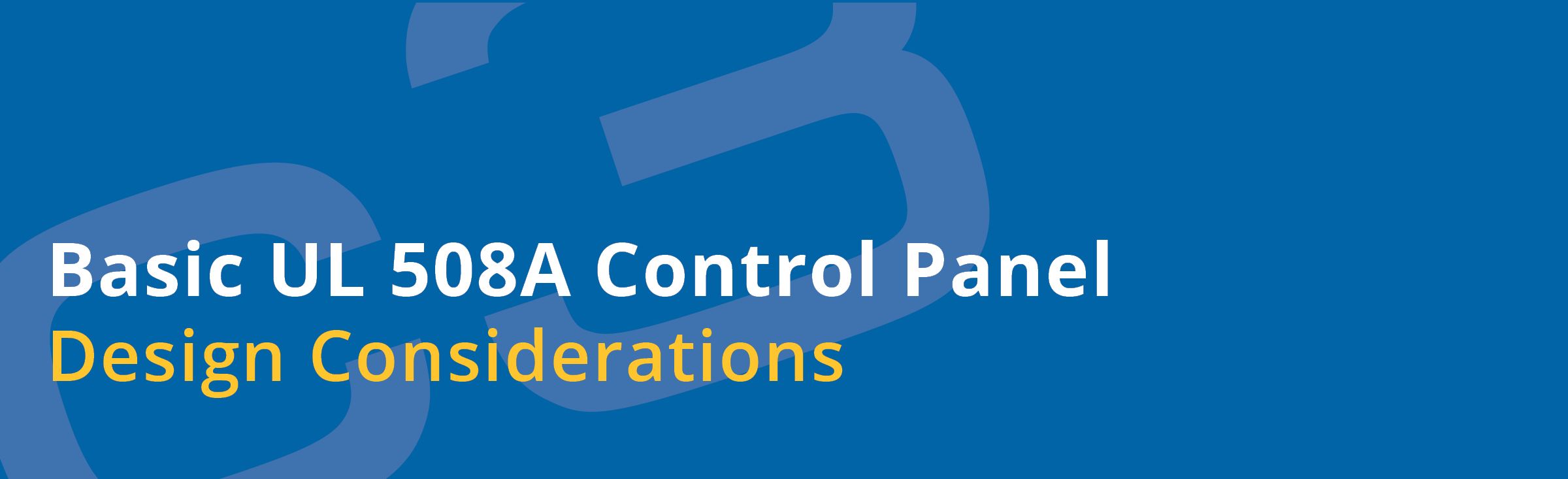 Ul 508a Control Panel Design Considerations C3controls